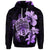 Custom Hawaiian Kanaka Hibiscus Plumeria Mix Polynesian Turtle Hoodie Violet - Polynesian Pride