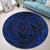 Hawaiian Kanaka Honu Hibiscus Tornando Polynesian Blue Round Carpet - AH - Polynesian Pride