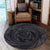 Hawaiian Kanaka Honu Hibiscus Tornando Polynesian Gray Round Carpet - AH - Polynesian Pride