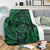 Hawaiian Kanaka Honu Hibiscus Tornando Polynesian Green Premium Blankets - AH - Polynesian Pride