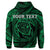 Custom Hawaiian Kanaka Honu Hibiscus Tornando Polynesian Green Hoodie - Polynesian Pride