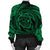 Hawaiian Kanaka Honu Hibiscus Tornando Polynesian Green Bomber Jacket - AH - Polynesian Pride