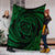 Hawaiian Kanaka Honu Hibiscus Tornando Polynesian Green Premium Blankets - AH - Polynesian Pride