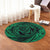 Hawaiian Kanaka Honu Hibiscus Tornando Polynesian Green Round Carpet - AH - Polynesian Pride