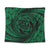 Hawaiian Kanaka Honu Hibiscus Tornando Polynesian Green Tapestry - AH Wall Tapestry Black - Polynesian Pride