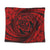 Hawaiian Kanaka Honu Hibiscus Tornando Polynesian Red Tapestry - AH Wall Tapestry Black - Polynesian Pride