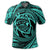 Hawaiian Kanaka Honu Hibiscus Tornando Polynesian Turquoise Polo Shirt - Polynesian Pride