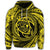 Hawaiian Kanaka Honu Hibiscus Tornando Polynesian Yellow Hoodie - Polynesian Pride