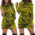 Hawaiian Kanaka Honu Hibiscus Tornando Polynesian Yellow Hoodie Dress - AH Black - Polynesian Pride