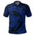 Hawaiian Kanaka Honu Map Hibiscus Globular Polynesian Blue Polo Shirt - Polynesian Pride