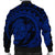 Hawaiian Kanaka Honu Map Hibiscus Globular Polynesian Blue Bomber Jacket - AH - Polynesian Pride