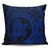 Hawaiian Kanaka Honu Map Hibiscus Globular Polynesian Blue Pillow Covers - AH Pillow Covers Black - Polynesian Pride