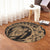 Hawaiian Kanaka Honu Map Hibiscus Globular Polynesian Gold Round Carpet - AH - Polynesian Pride