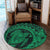 Hawaiian Kanaka Honu Map Hibiscus Globular Polynesian Green Round Carpet - AH - Polynesian Pride