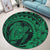 Hawaiian Kanaka Honu Map Hibiscus Globular Polynesian Green Round Carpet - AH - Polynesian Pride