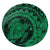 Hawaiian Kanaka Honu Map Hibiscus Globular Polynesian Green Round Carpet - AH Round Carpet Luxurious Plush - Polynesian Pride