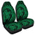 Hawaiian Kanaka Honu Map Hibiscus Globular Polynesian Green Car Seat Covers - AH Universal Fit Black - Polynesian Pride