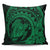 Hawaiian Kanaka Honu Map Hibiscus Globular Polynesian Green Pillow Covers - AH Pillow Covers Black - Polynesian Pride