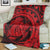 Hawaiian Kanaka Honu Map Hibiscus Globular Polynesian Red Premium Blankets - AH - Polynesian Pride