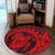 Hawaiian Kanaka Honu Map Hibiscus Globular Polynesian Red Round Carpet - AH - Polynesian Pride