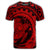 Hawaiian Kanaka Honu Map Hibiscus Globular Polynesian Red T Shirt - Polynesian Pride