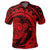 Hawaiian Kanaka Honu Map Hibiscus Globular Polynesian Red Polo Shirt - Polynesian Pride