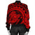 Hawaiian Kanaka Honu Map Hibiscus Globular Polynesian Red Bomber Jacket - AH - Polynesian Pride