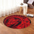 Hawaiian Kanaka Honu Map Hibiscus Globular Polynesian Red Round Carpet - AH - Polynesian Pride