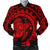 Hawaiian Kanaka Honu Map Hibiscus Globular Polynesian Red Bomber Jacket - AH Black Unisex - Polynesian Pride