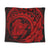 Hawaiian Kanaka Honu Map Hibiscus Globular Polynesian Red Tapestry - AH Wall Tapestry Black - Polynesian Pride