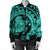 Hawaiian Kanaka Honu Map Hibiscus Globular Polynesian Turquoise Bomber Jacket - AH - Polynesian Pride