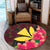 Hawaiian Kanaka Plumeria Polynesian Round Carpet - AH - Polynesian Pride