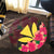 Hawaiian Kanaka Plumeria Polynesian Round Carpet - AH - Polynesian Pride