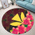 Hawaiian Kanaka Plumeria Polynesian Round Carpet - AH - Polynesian Pride