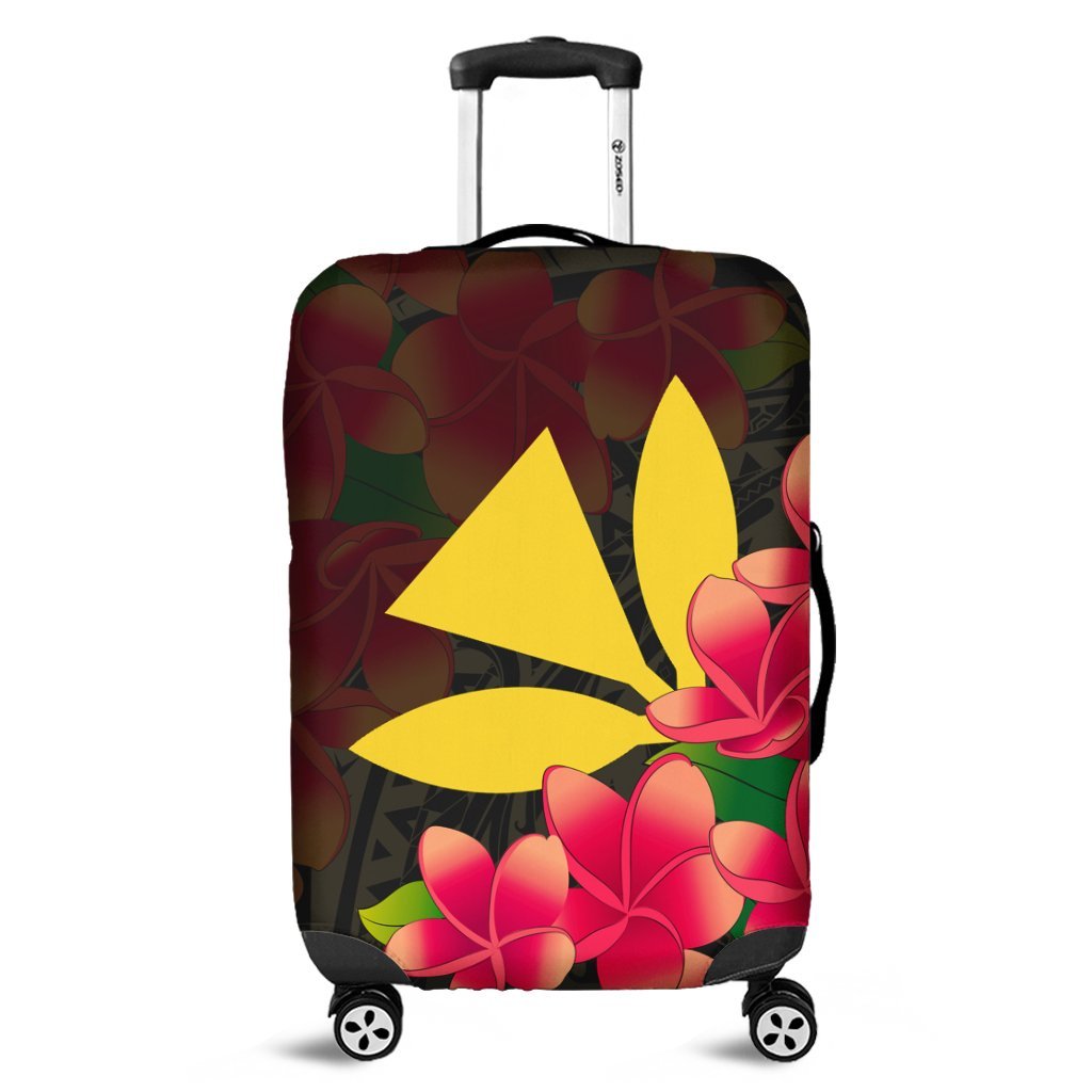 Hawaiian Kanaka Plumeria Polynesian Luggage Covers - AH Black - Polynesian Pride