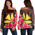 Hawaiian Kanaka Plumeria Polynesian Women's Off Shoulder Sweater - AH Black - Polynesian Pride