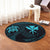 Hawaiian Kanaka Turtle Polynesian Round Carpet Blue AH - Polynesian Pride