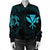 Hawaiian Kanaka Turtle Polynesian Bomber Jacket Blue AH - Polynesian Pride