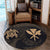 Hawaiian Kanaka Turtle Polynesian Round Carpet Gold AH - Polynesian Pride