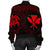 Hawaiian Kanaka Turtle Polynesian Bomber Jacket Red AH - Polynesian Pride