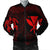 Hawaiian Kanaka Turtle Polynesian Bomber Jacket Red AH Black Unisex - Polynesian Pride