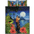 Hawaiian Lover - Couple Dancing Quilt Bed Set - AH Blue - Polynesian Pride