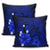 Hawaiian Map Big Turtle Hibiscus Plumeria Tribal Polynesian Pillow Covers - Blue - AH - Polynesian Pride