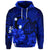 Custom Hawaiian Map Big Turtle Hibiscus Plumeria Tribal Polynesian Hoodie Blue - Polynesian Pride