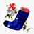 Hawaiian Map Big Turtle Hibiscus Plumeria Tribal Polynesian Christmas Stocking - Blue - AH - Polynesian Pride