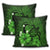 Hawaiian Map Big Turtle Hibiscus Plumeria Tribal Polynesian Pillow Covers - Green - AH - Polynesian Pride