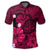 Hawaiian Map Big Turtle Hibiscus Plumeria Tribal Polynesian Polo Shirt Pink - Polynesian Pride