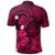 Hawaiian Map Big Turtle Hibiscus Plumeria Tribal Polynesian Polo Shirt Pink - Polynesian Pride