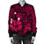 Hawaiian Map Big Turtle Hibiscus Plumeria Tribal Polynesian Bomber Jacket - Pink - AH - Polynesian Pride