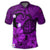 Hawaiian Map Big Turtle Hibiscus Plumeria Tribal Polynesian Polo Shirt Purple - Polynesian Pride